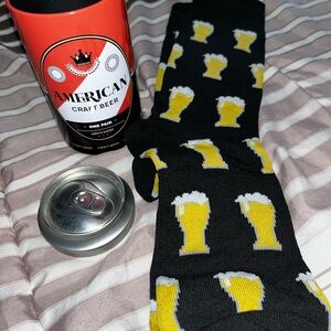 Beer Pattern Black and Yellow Casual Socks